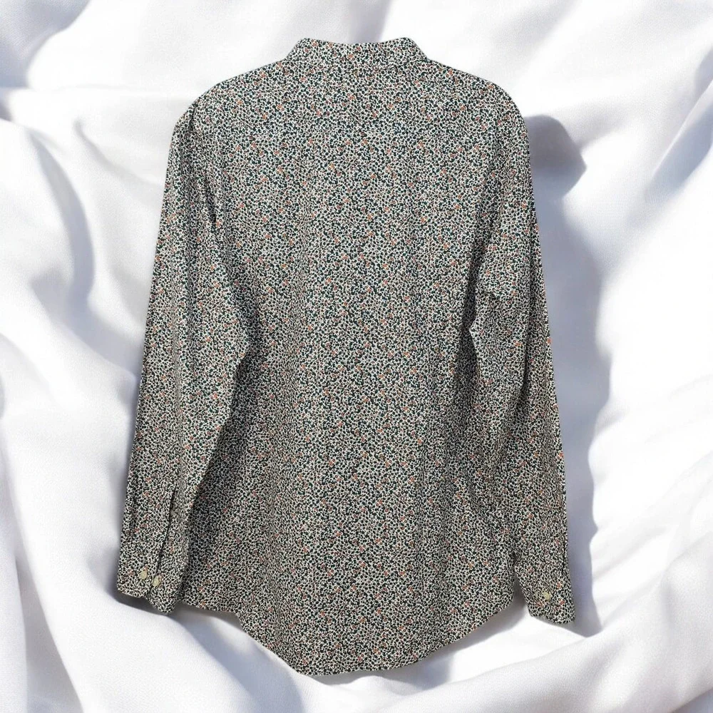 Banana Republic Shirt Men Size XL Floral Non Iron Cotton Slim Fit Casual 17-17.5